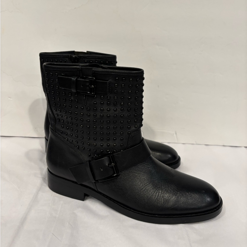 Michael Kors Women’s Moto Boots with Black Crystal Studs